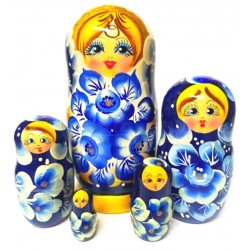 Матрешка 5 в 1 большая (Гжель, Эскиз 04)