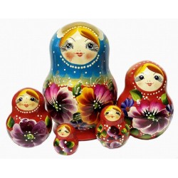 Матрешка 5 в 1 лампочка средняя (Цветы, Эскиз 53, Розы)