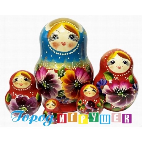 Матрешка 5 в 1 лампочка средняя (Цветы, Эскиз 53, Розы)