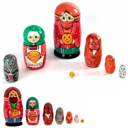 Матрешка Сказка Колобок (7 в 1) в коробке