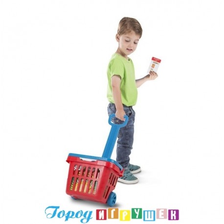 "Готовь и играй"Продуктовая тележка на колесиках(пластик)